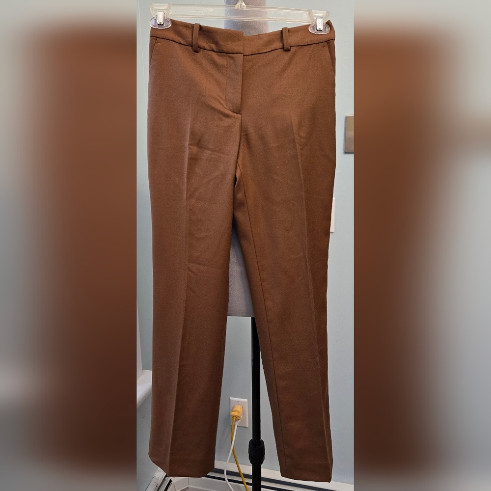 *final price* Talbots rich brown straight slacks 28" inseam sz 0P